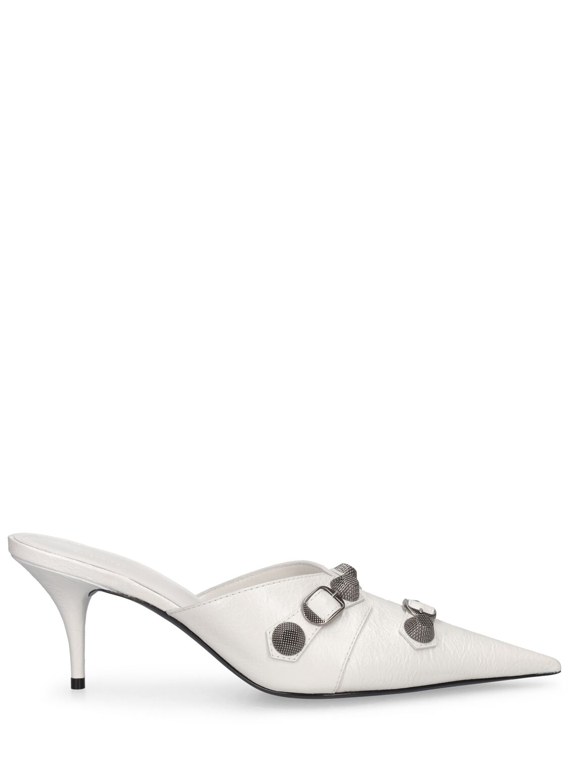 Mujer Zapatos Mules De Tacón Cagole De Piel 70mm Blanco Óptico 36 - BALENCIAGA - Modalova