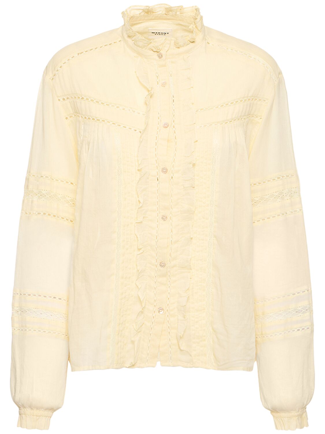 Metina Ruffled Cotton Long Sleeve Shirt - MARANT ETOILE - Modalova