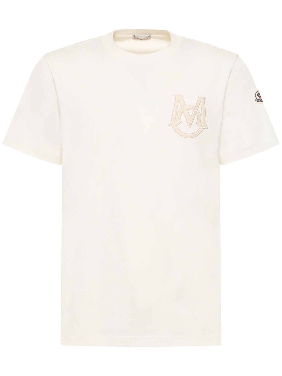 T-shirt Aus Baumwolle Mit Logopatch - MONCLER - Modalova