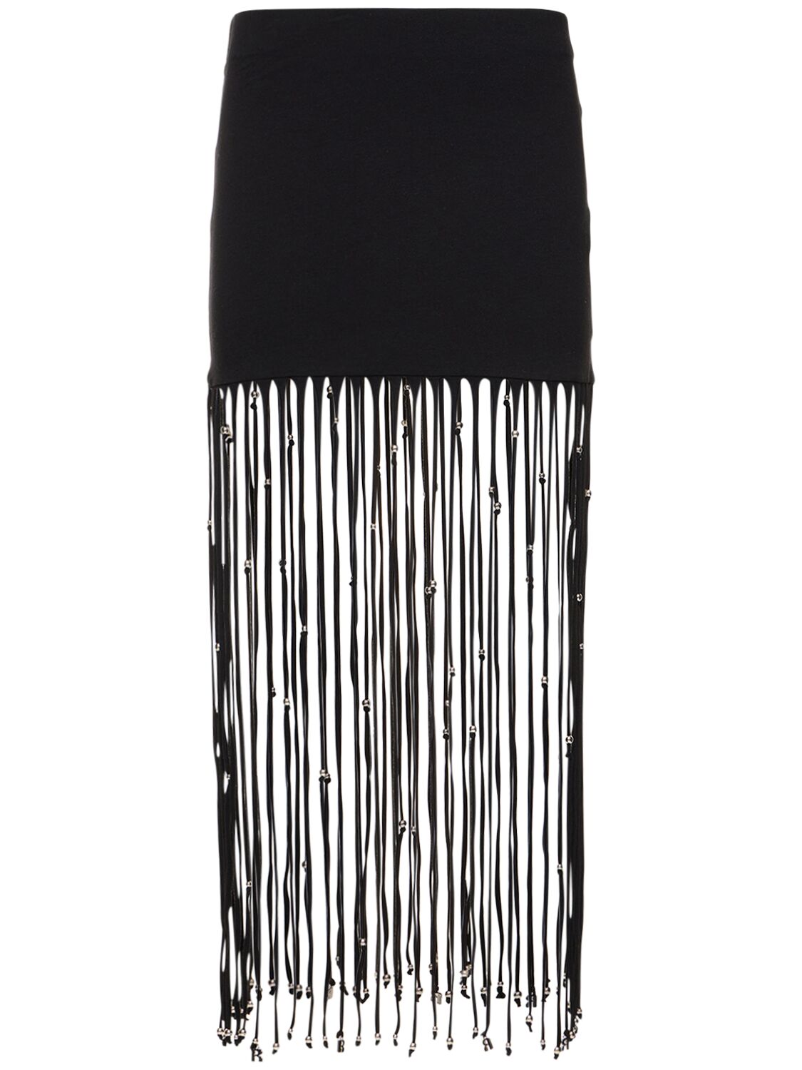 Noemi Jersey Maxi Skirt W/fringe - ROTATE - Modalova
