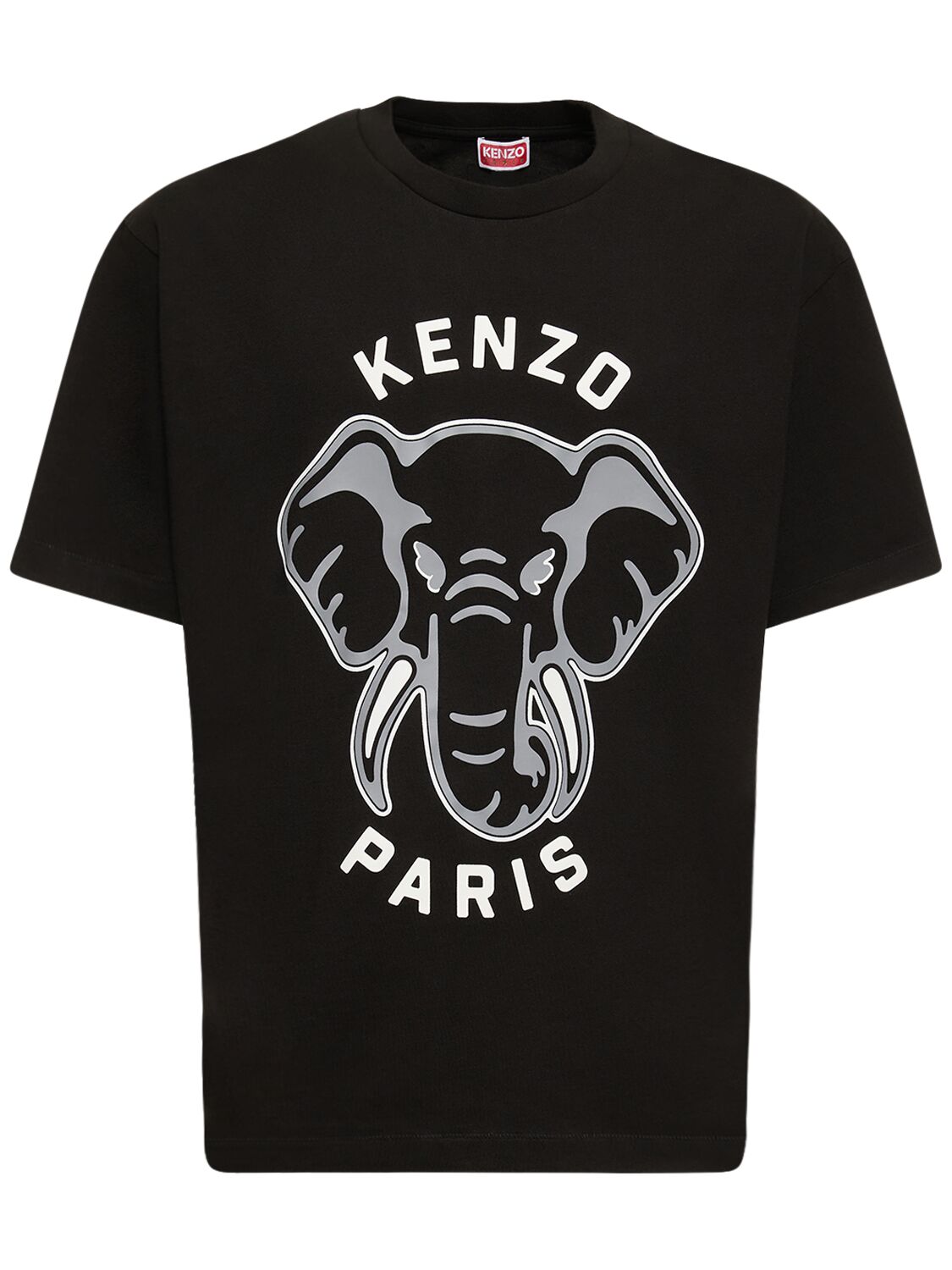 T-shirt Oversize Elephant In Jersey Di Cotone - KENZO PARIS - Modalova