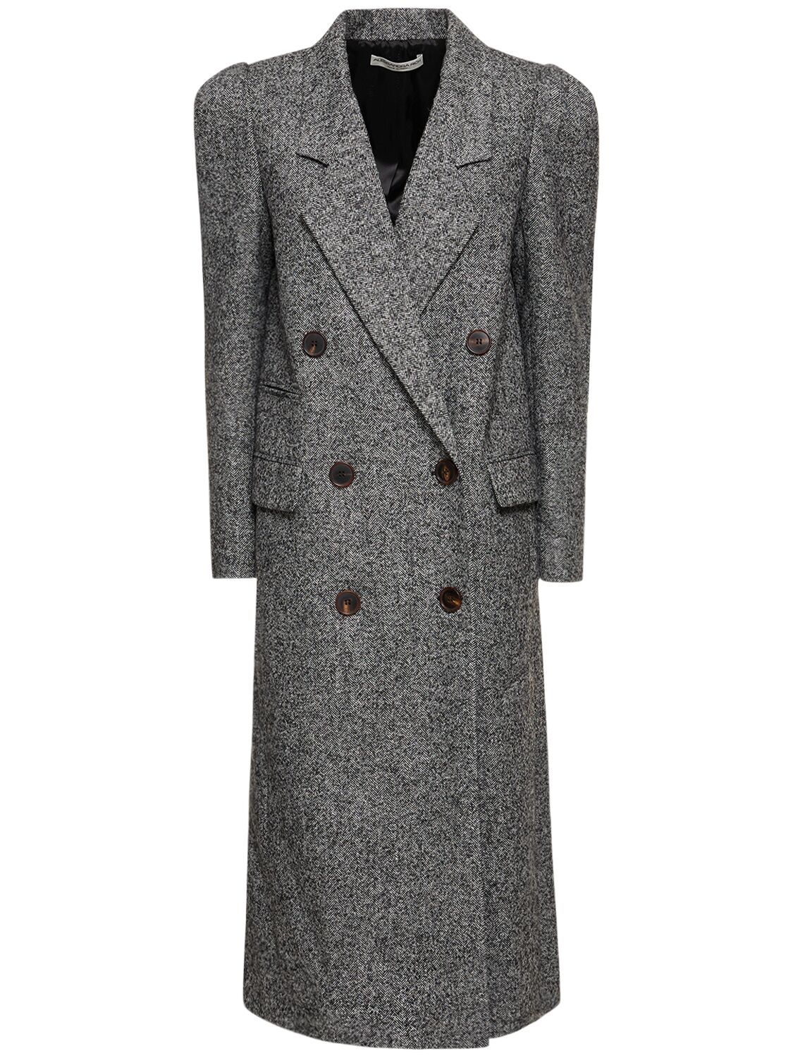 Oversize Herringbone Tweed Long Coat - ALESSANDRA RICH - Modalova