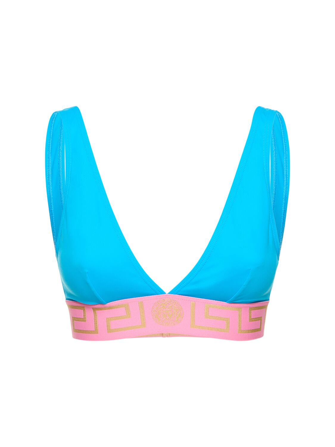 Top Bikini A Triangolo Con Logo - VERSACE - Modalova