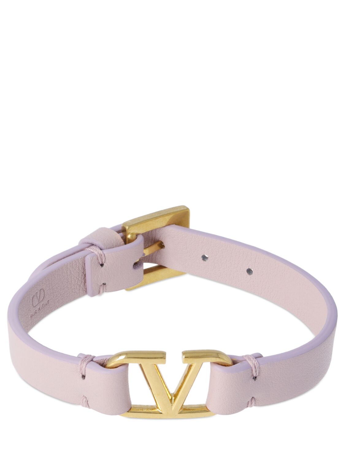 V Logo Leather Belt Bracelet - VALENTINO GARAVANI - Modalova