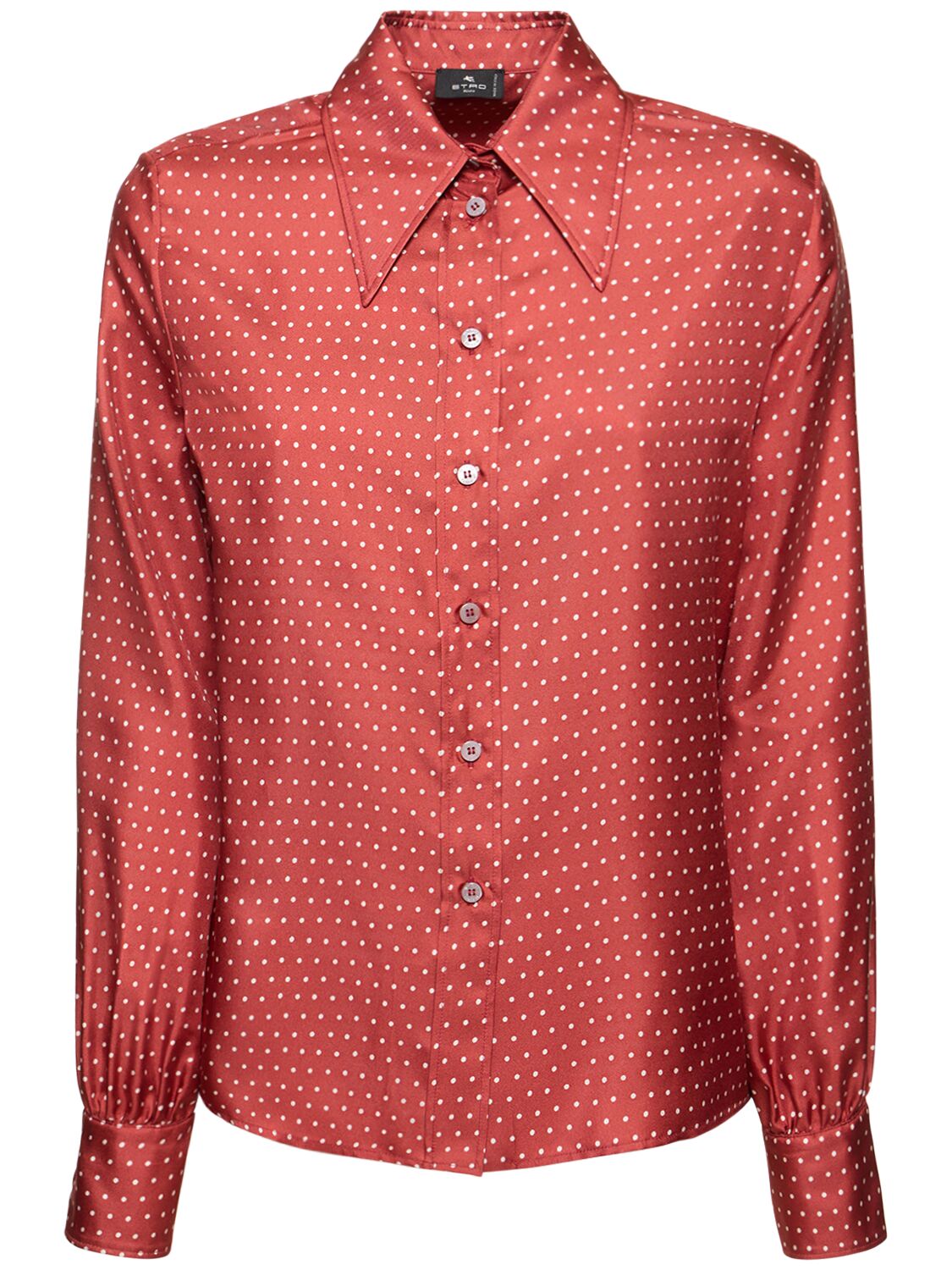 Printed Dots Silk Charmeuse Shirt - ETRO - Modalova
