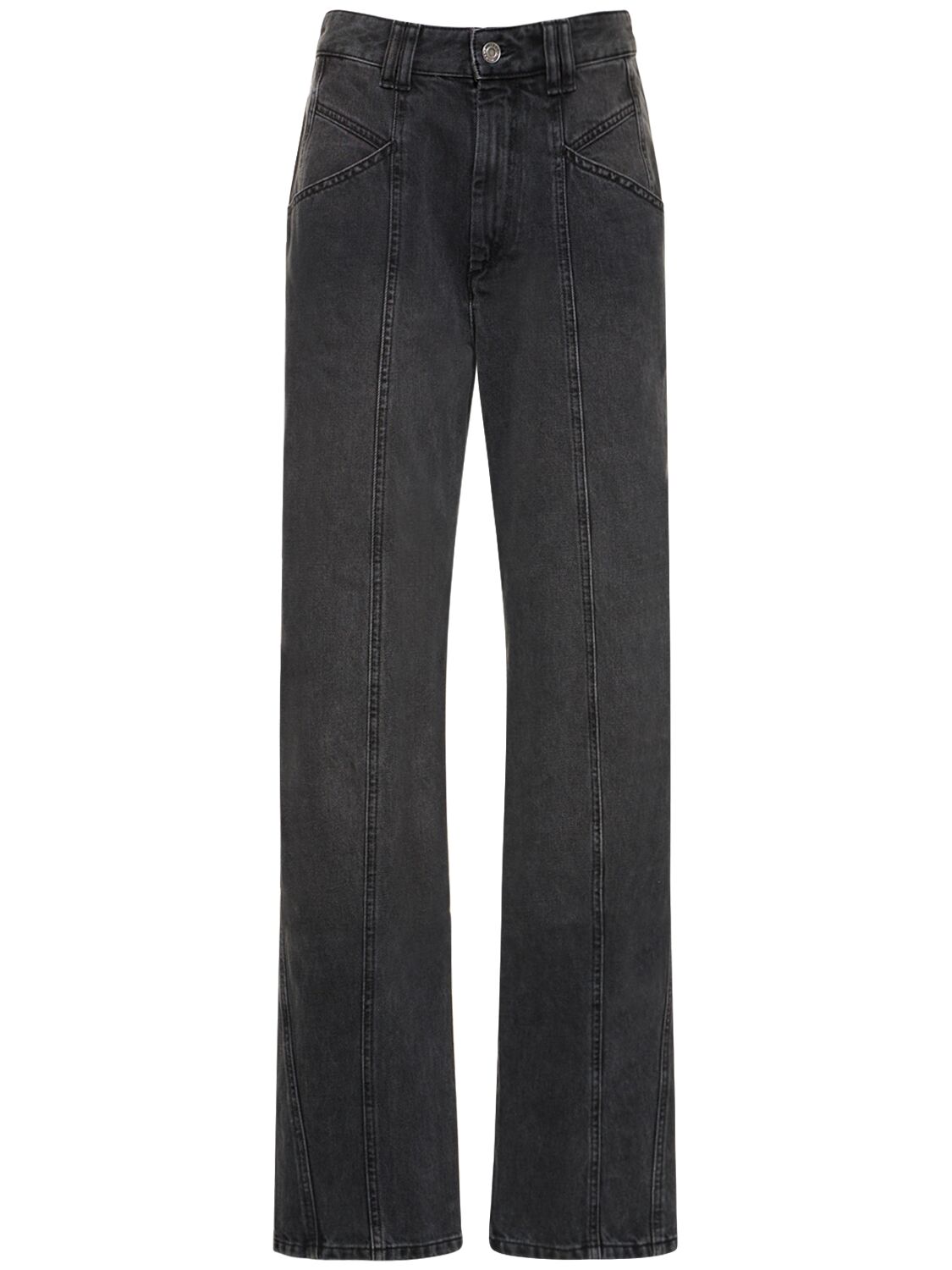 Vetan Faded Cotton Denim Straight Jeans - ISABEL MARANT - Modalova