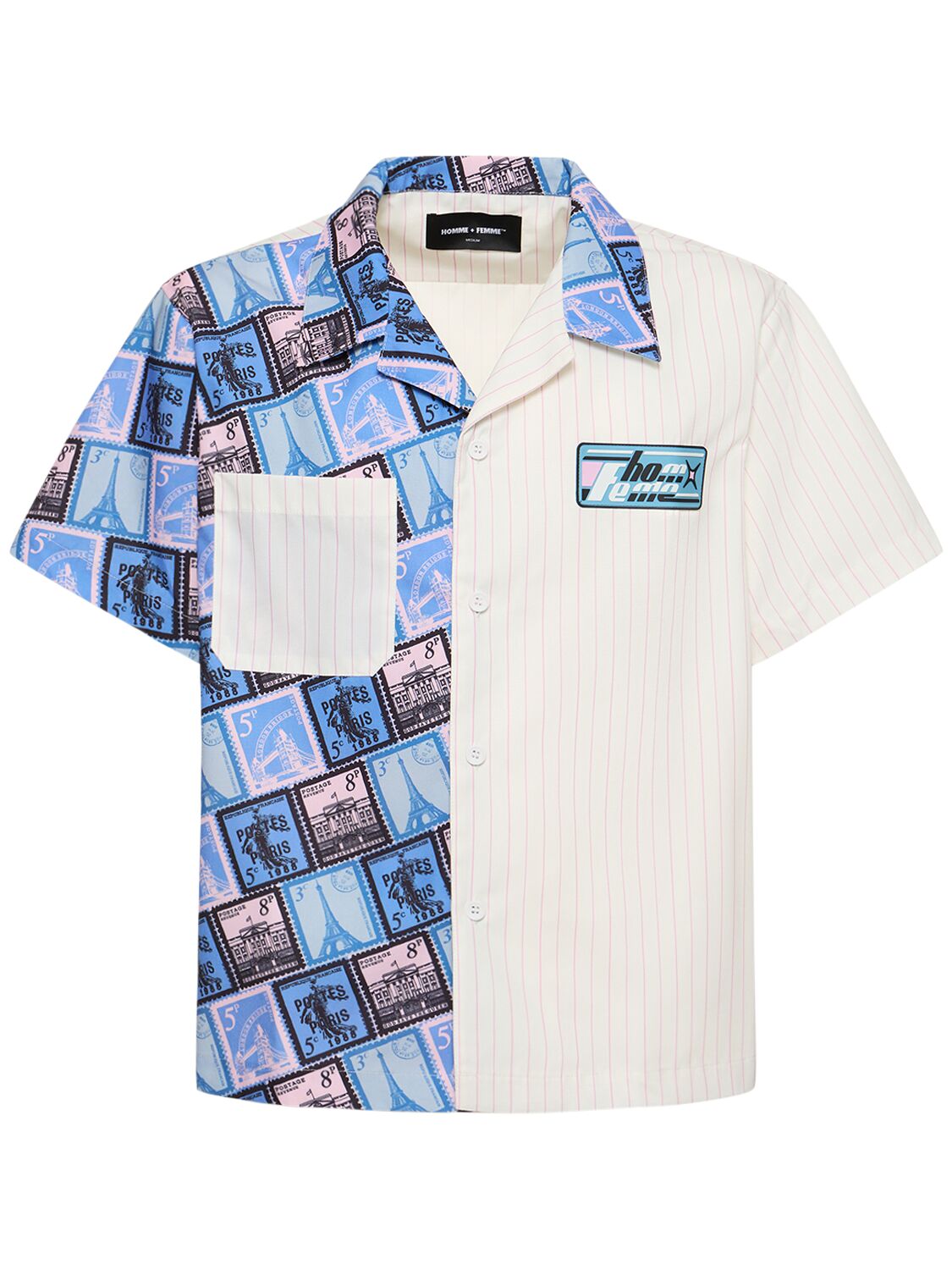 Passport & Striped Bowling Shirt - HOMME + FEMME LA - Modalova