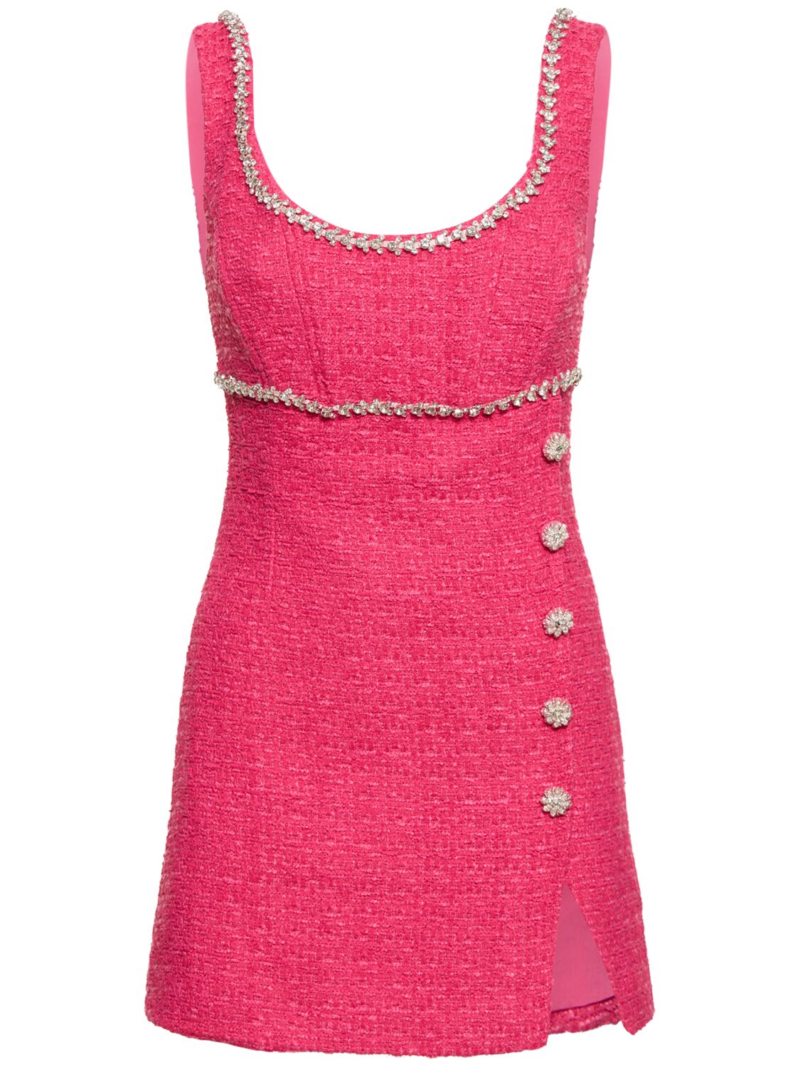 Bouclé Mini Dress W/side Buttons - SELF-PORTRAIT - Modalova