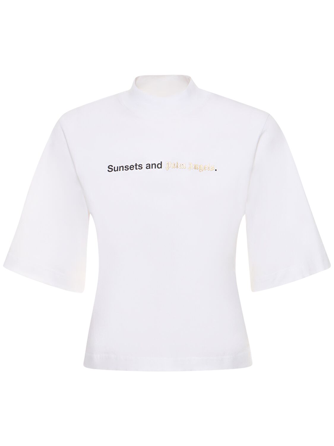 T-shirt Sunset In Jersey Di Cotone - PALM ANGELS - Modalova