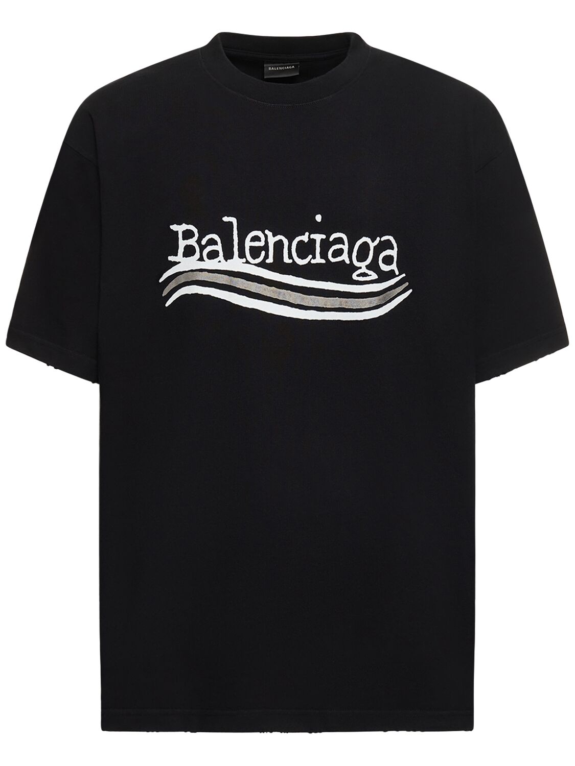 Political Logo Cotton T-shirt - BALENCIAGA - Modalova