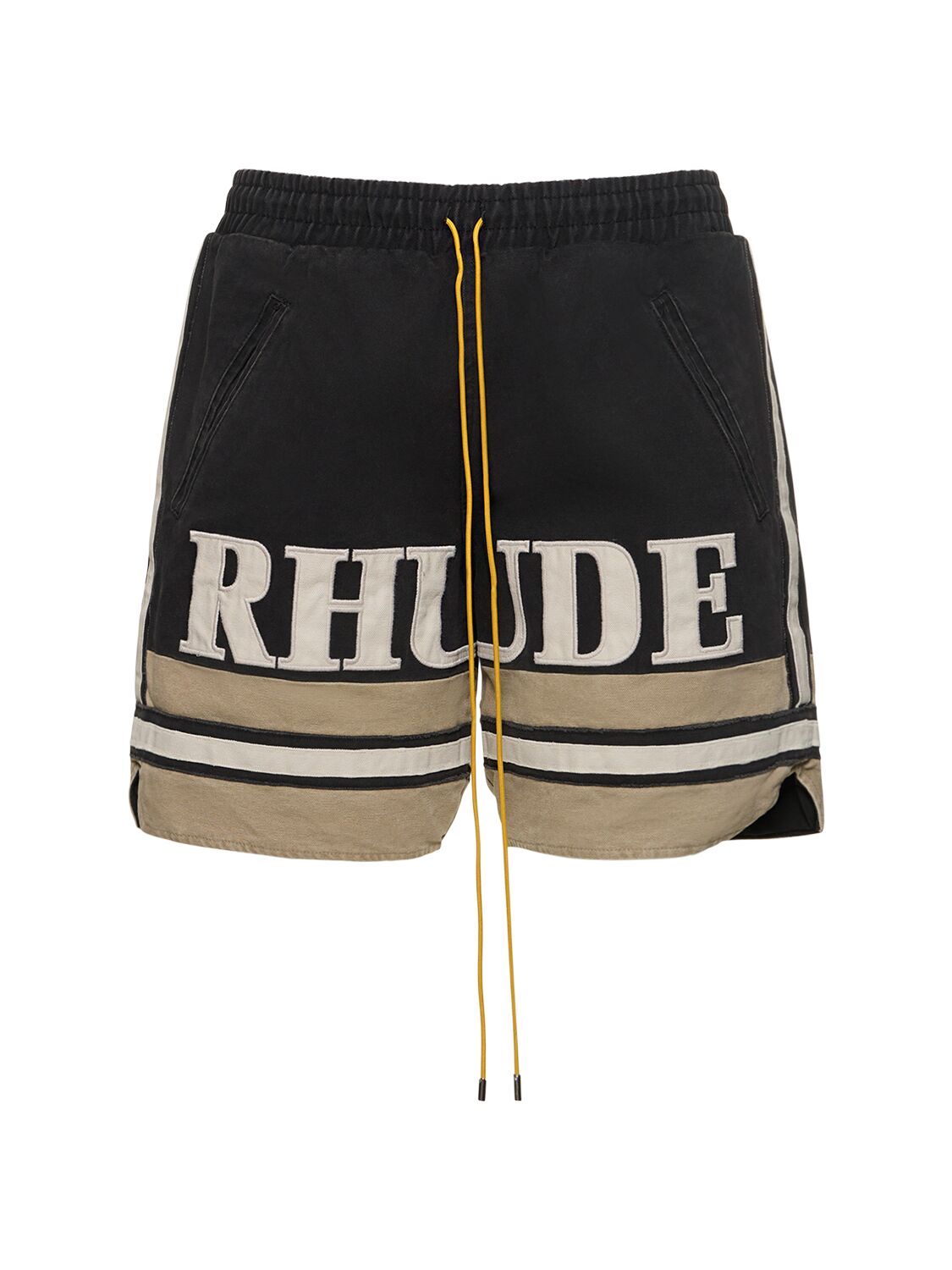 Logo Embroidered Cotton Shorts - RHUDE - Modalova