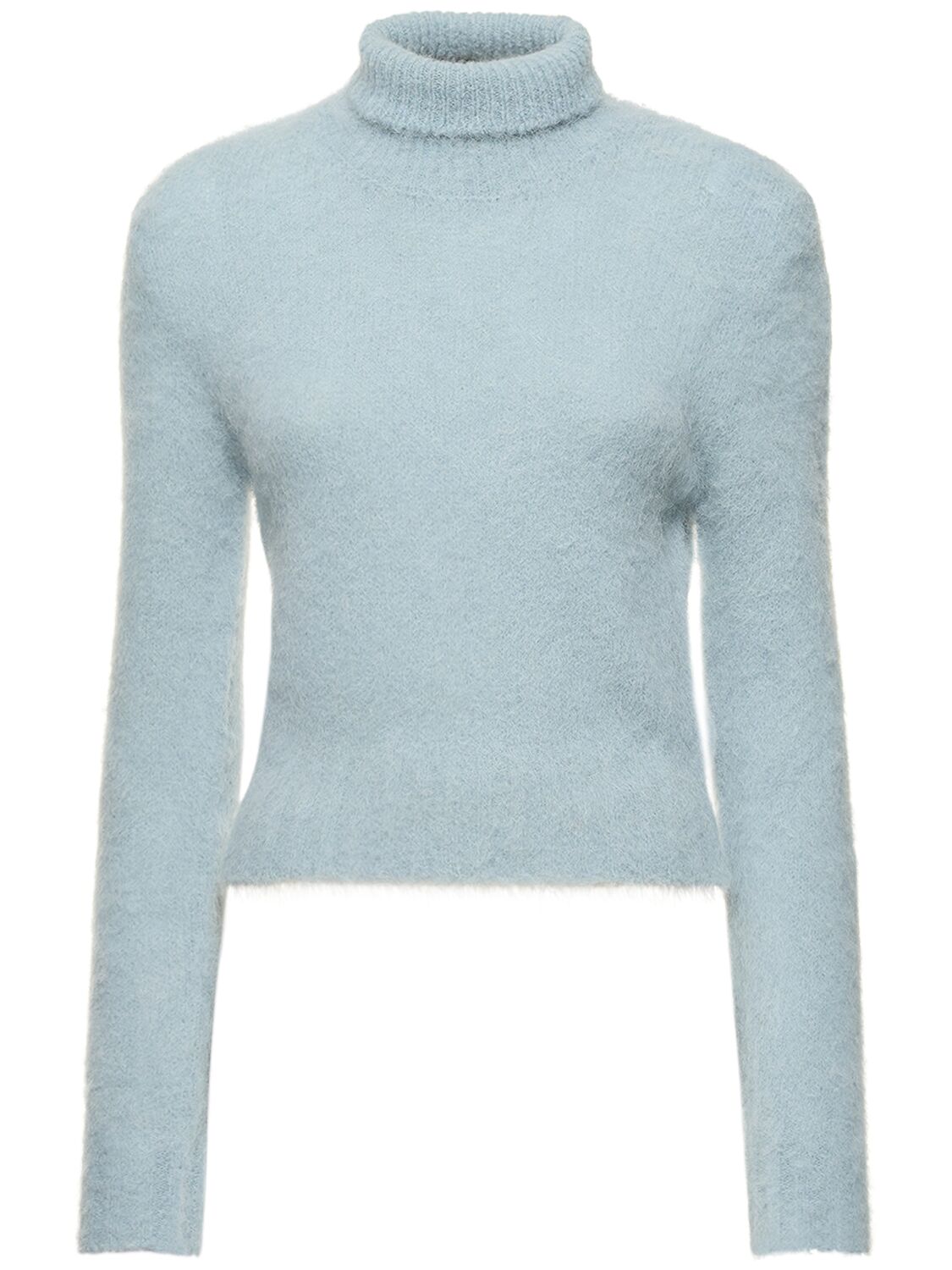 Brushed Alpaca Blend Turtleneck Sweater - AMI PARIS - Modalova