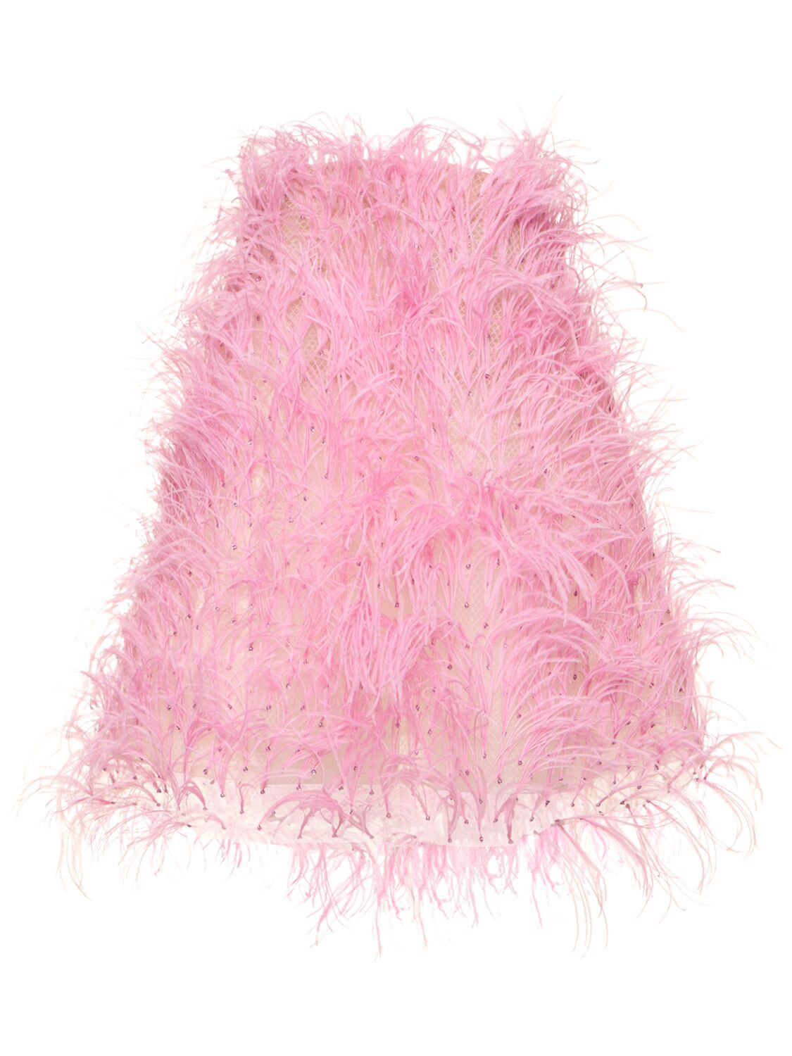 Strapless Tulle & Feather Mini Dress - OSCAR DE LA RENTA - Modalova