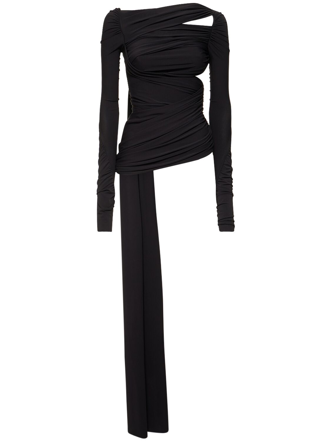 Ruched Stretch Jersey Long Sleeve Top - THE ATTICO - Modalova