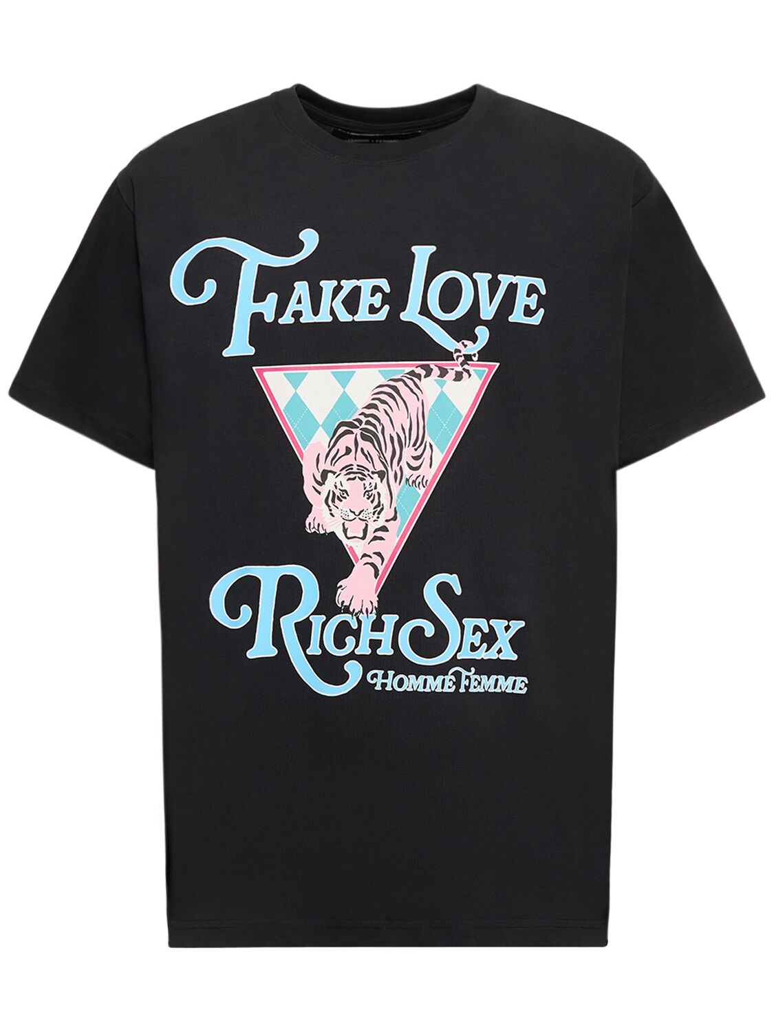 Fake Love Rich Sex Tiger Cotton T-shirt - HOMME + FEMME LA - Modalova