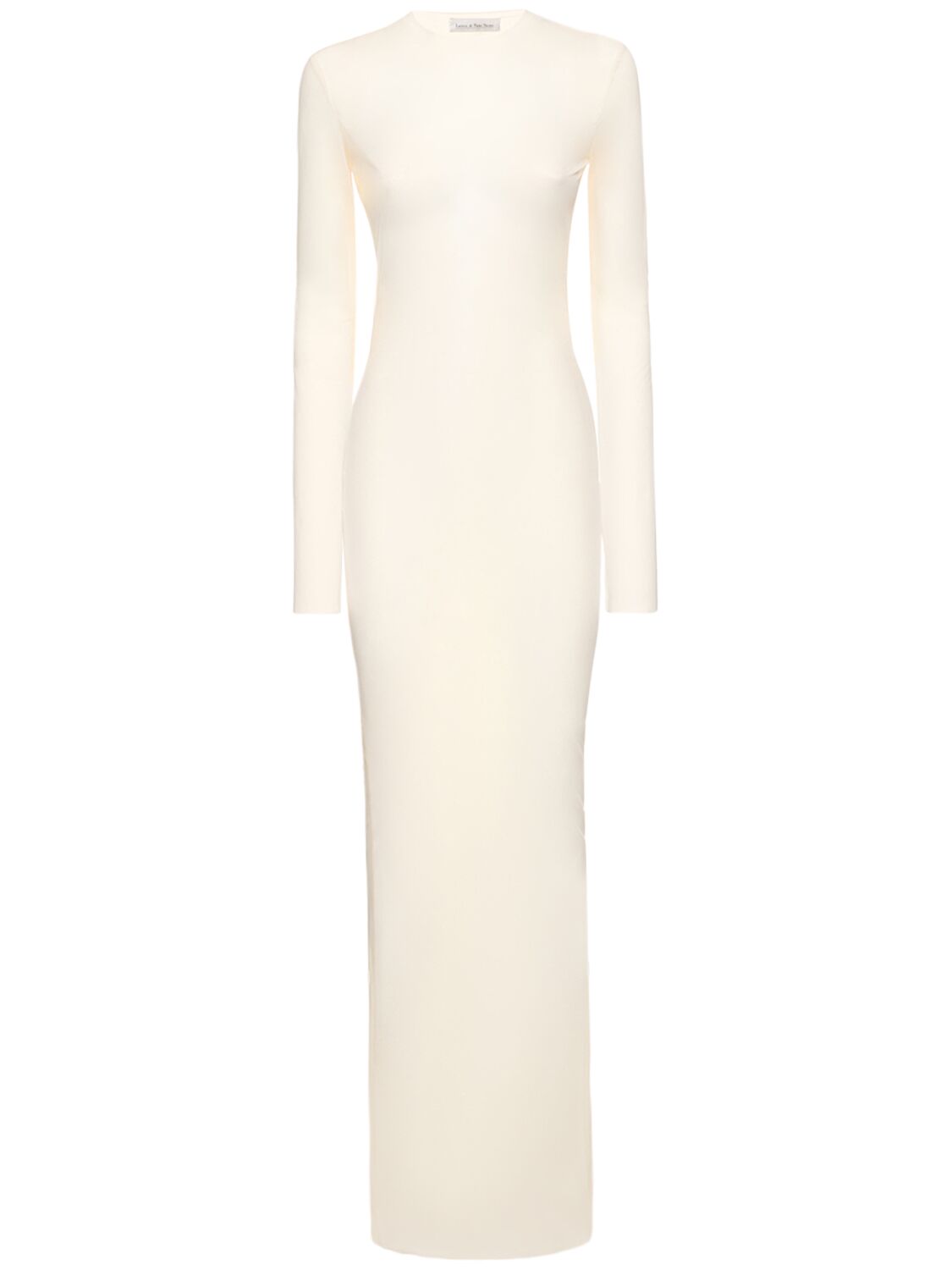 Crystal Logo Long Sleeve Mesh Midi Dress - LUDOVIC DE SAINT SERNIN - Modalova