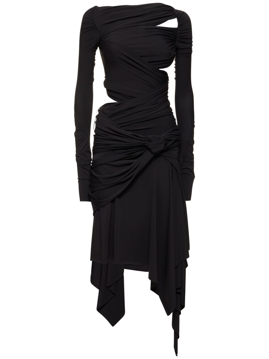 Ruched Stretch Jersey Long Sleeve Dress - THE ATTICO - Modalova