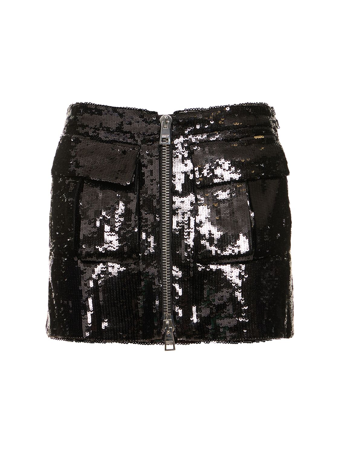 Sequined Zipped Mini Skirt - BRANDON MAXWELL - Modalova