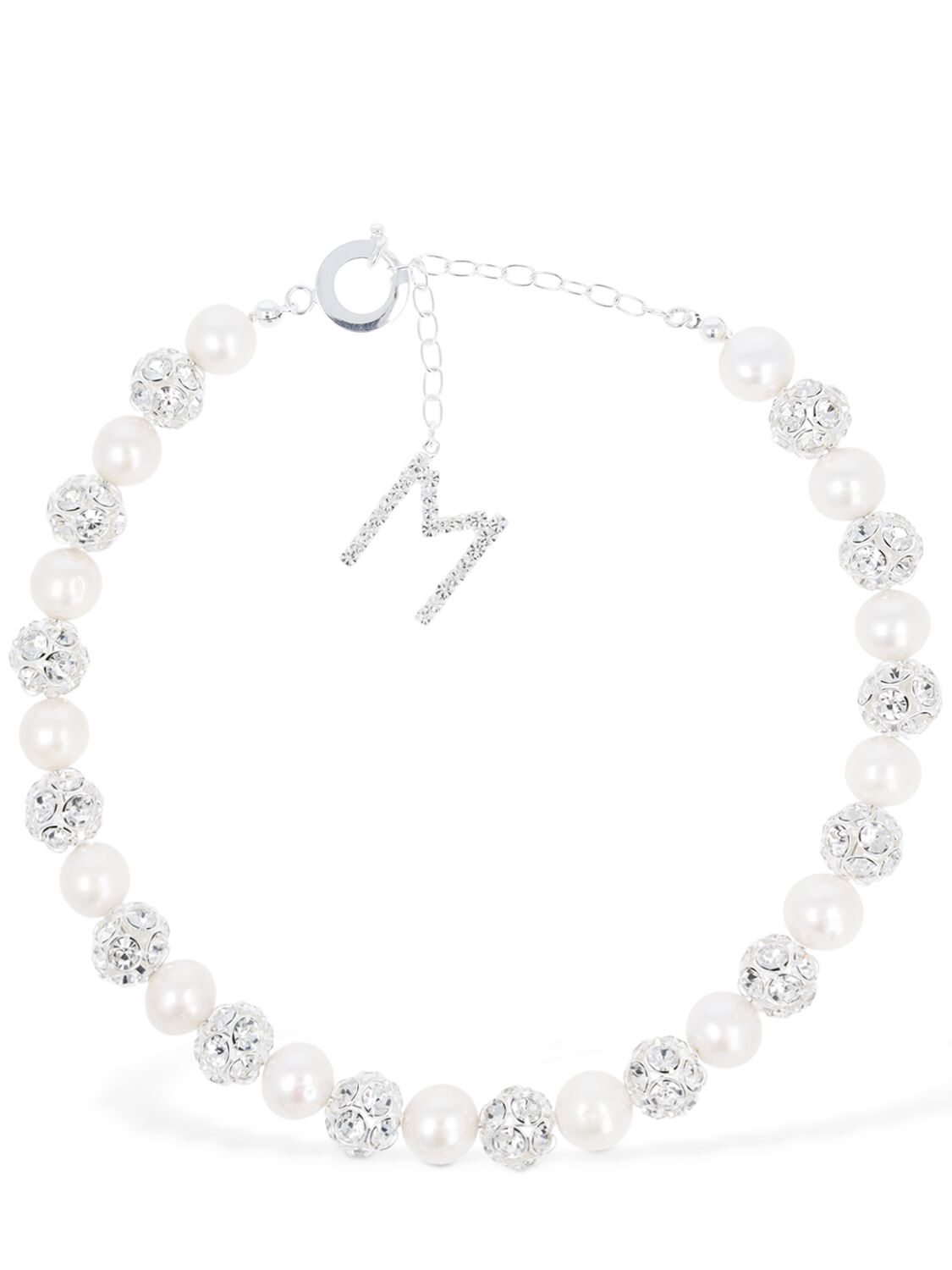 Crystal And Pearl Collar Necklace - MAGDA BUTRYM - Modalova
