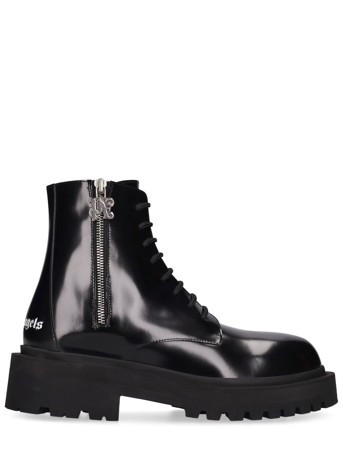 Mujer 50mm Leather Combat Boots 36 - PALM ANGELS - Modalova