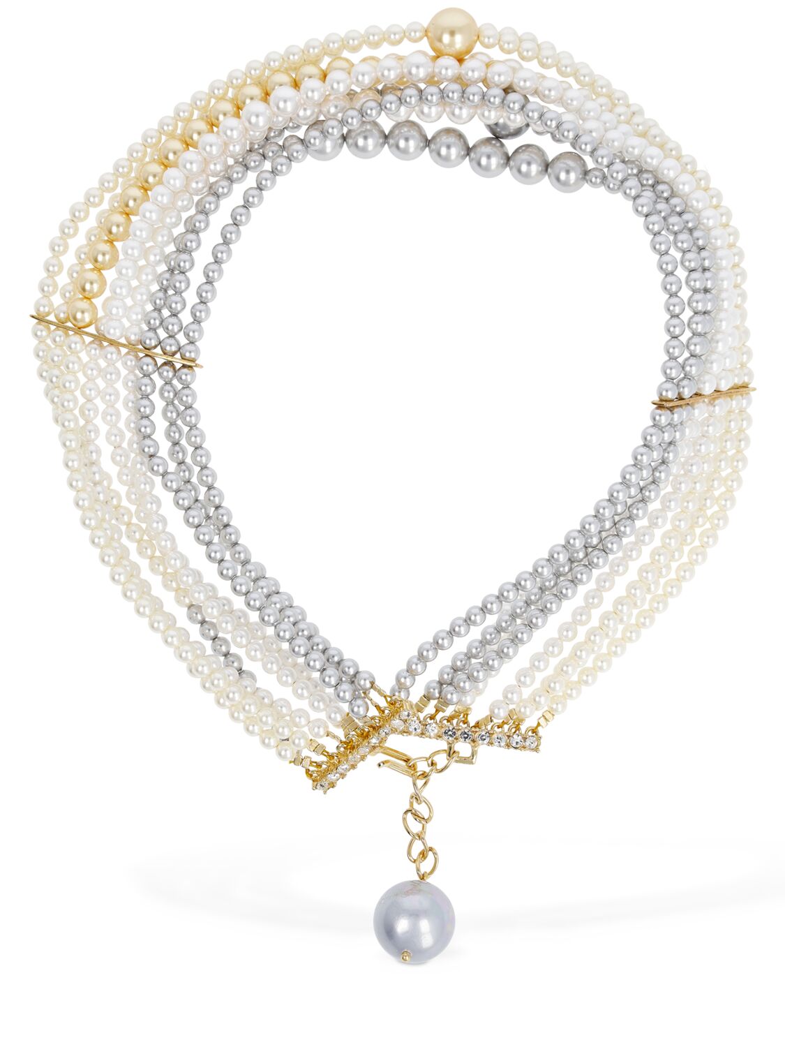 Multi Wire Pearl Collar Necklace - TIMELESS PEARLY - Modalova