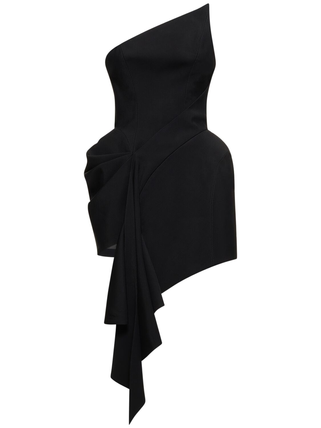Asymmetrical Draped Cady Mini Dress - MUGLER - Modalova