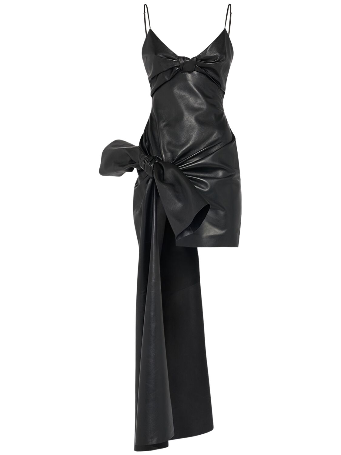 Leather Knot Mini Dress - ALEXANDER MCQUEEN - Modalova