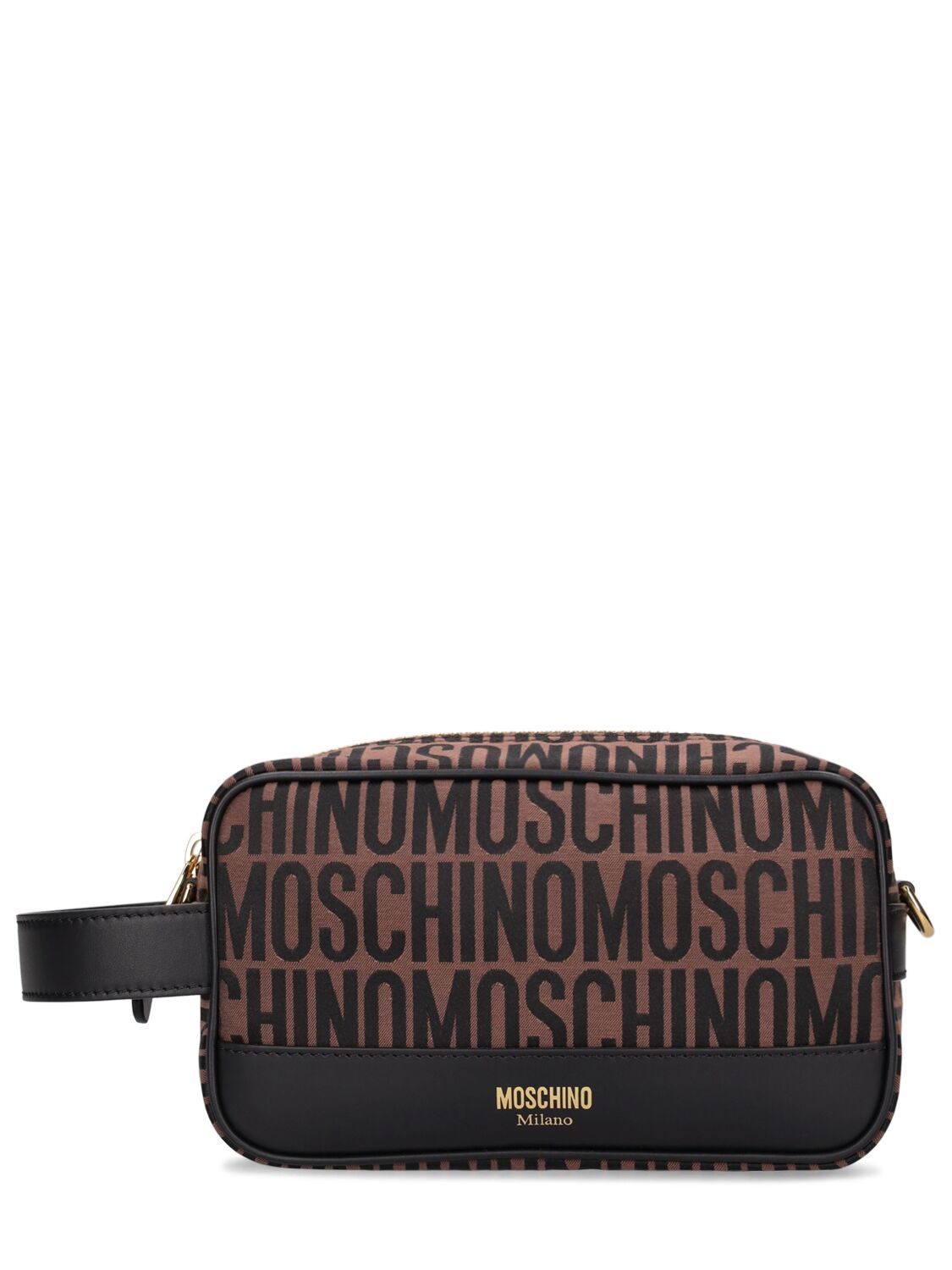 Moschino Logo Jacquard Toiletry Bag - MOSCHINO - Modalova