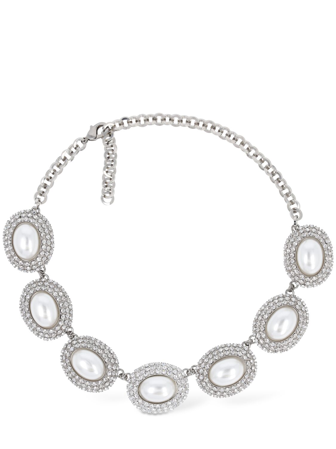 Oval Faux Pearl & Crystal Necklace - ALESSANDRA RICH - Modalova