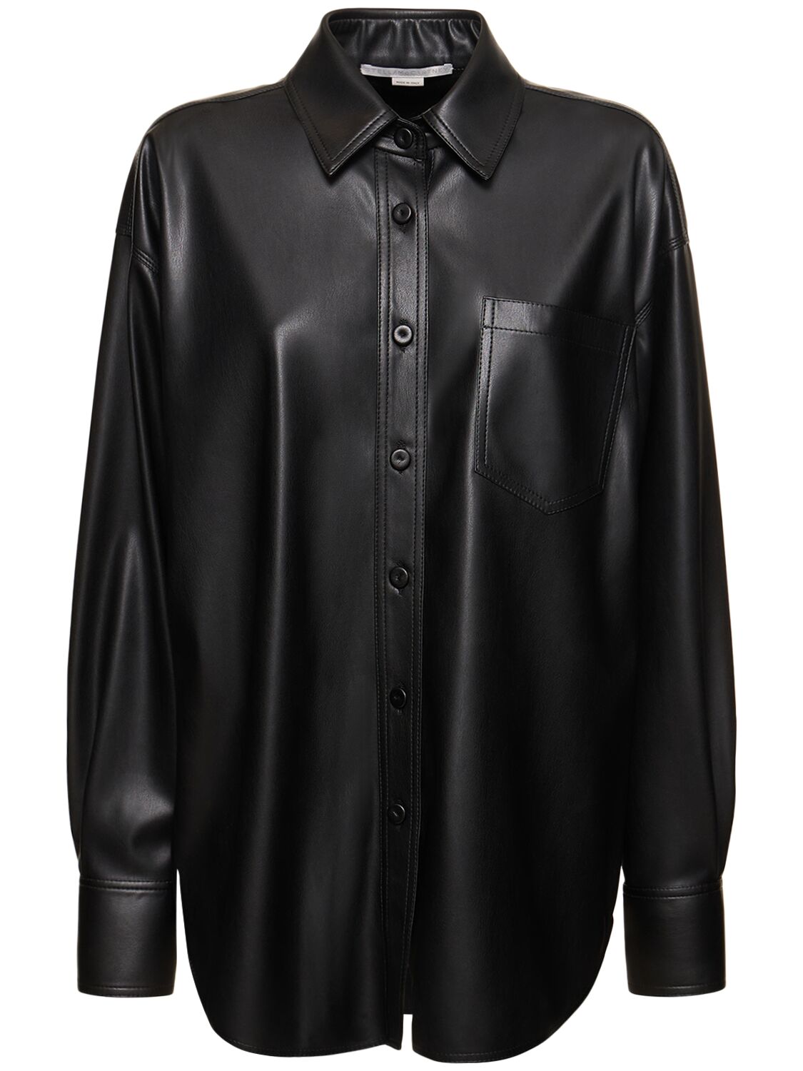 Faux Leather Oversized Shirt - STELLA MCCARTNEY - Modalova