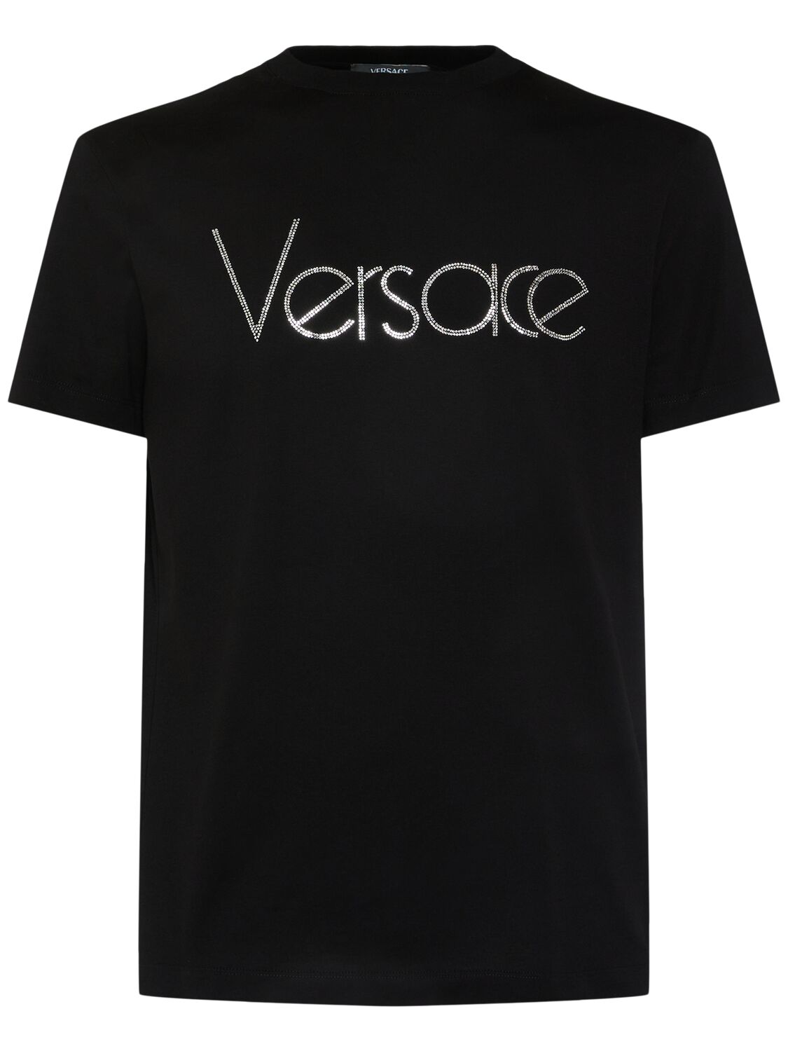 T-shirt Con Ricamo Logo - VERSACE - Modalova