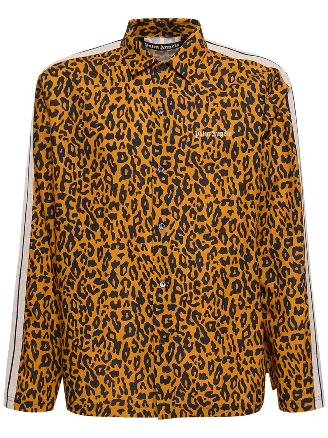 Camicia Cheetah In Misto Lino - PALM ANGELS - Modalova