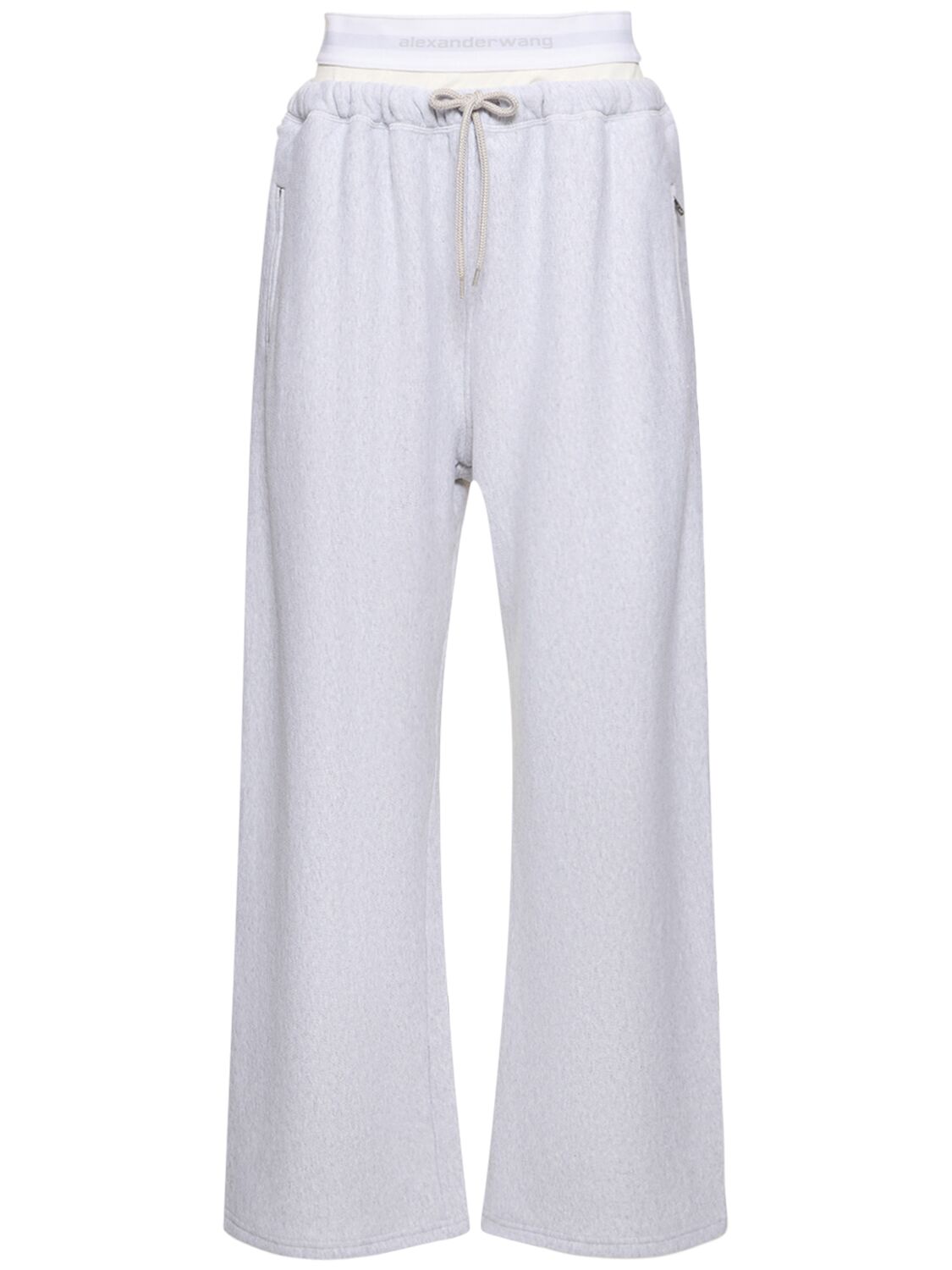 Pantaloni Larghi In Felpa Di Cotone / Logo - ALEXANDER WANG - Modalova