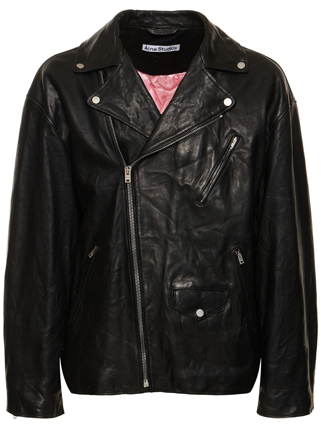 Liker Distressed Leather Jacket - ACNE STUDIOS - Modalova
