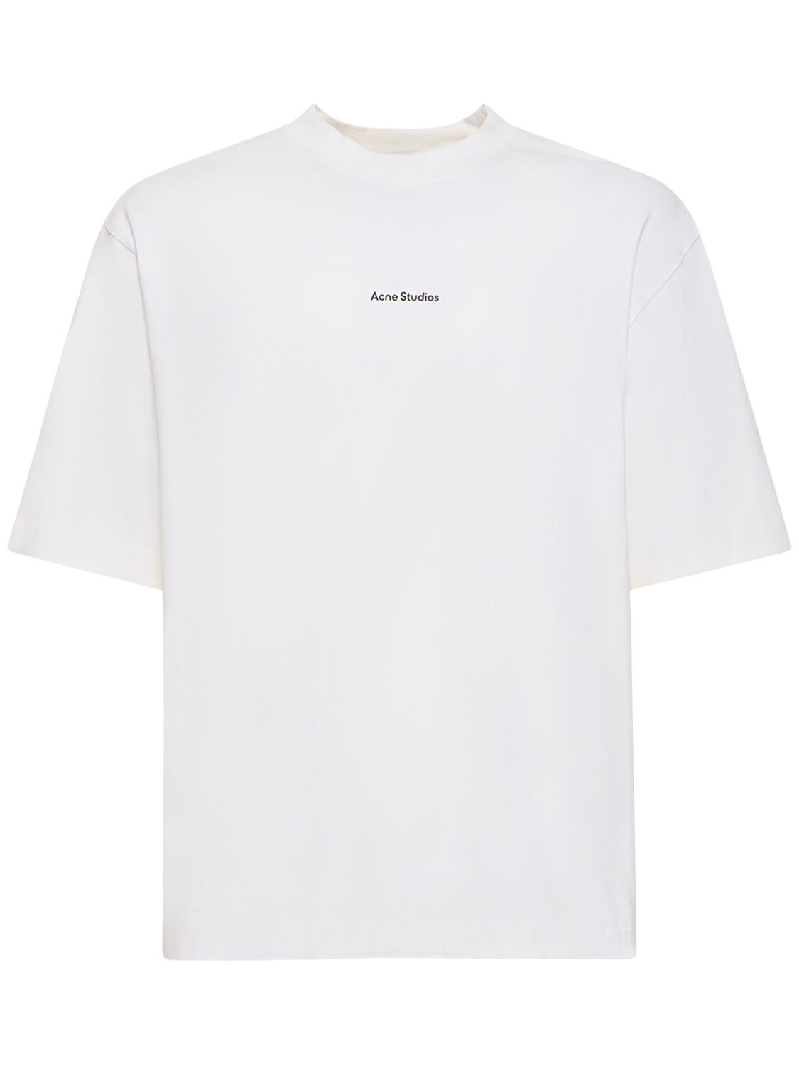Hombre Camiseta De Algodón Con Logo Blanco Óptico S - ACNE STUDIOS - Modalova