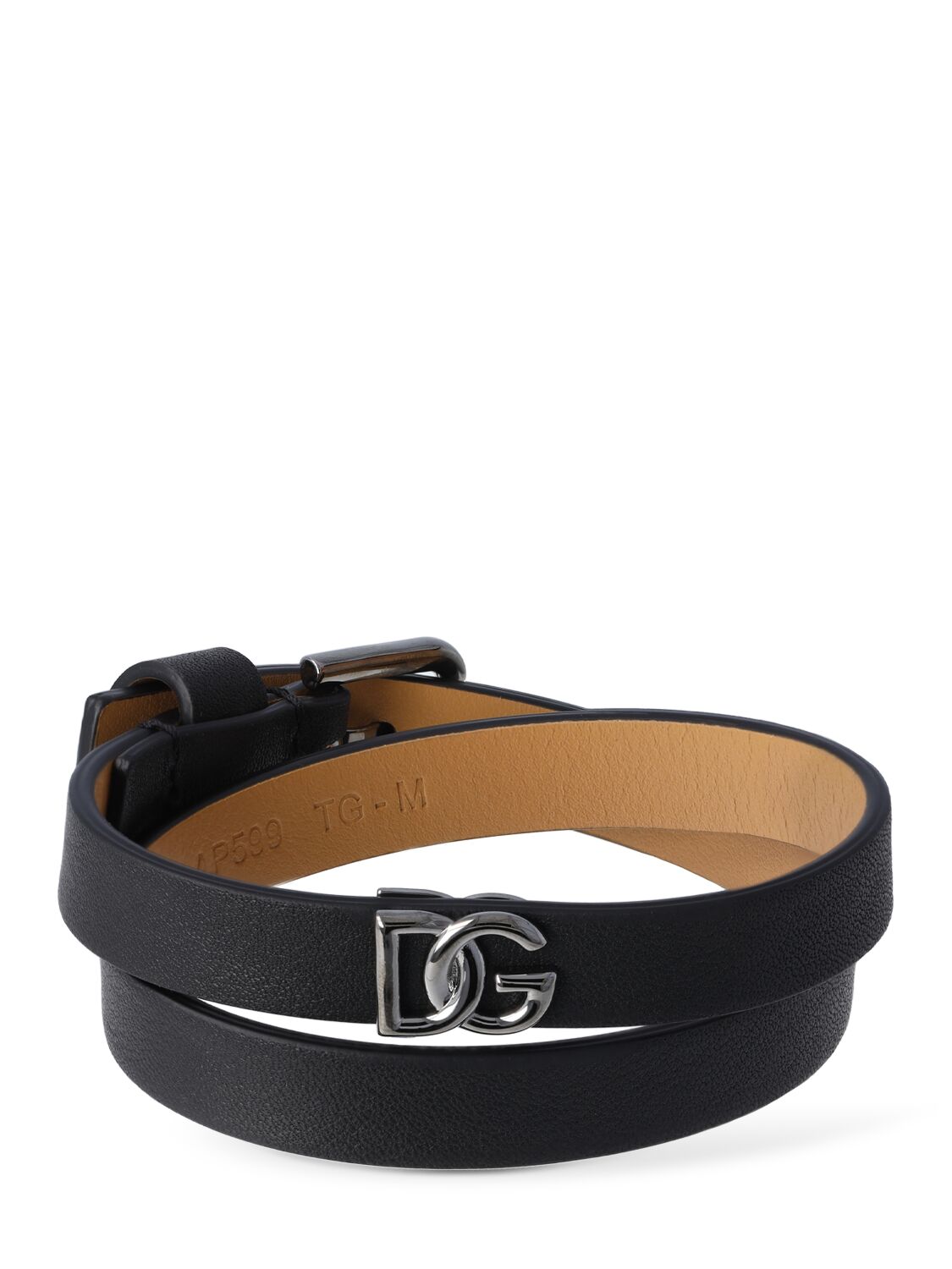 Dg Logo Double Wrap Leather Bracelet - DOLCE & GABBANA - Modalova