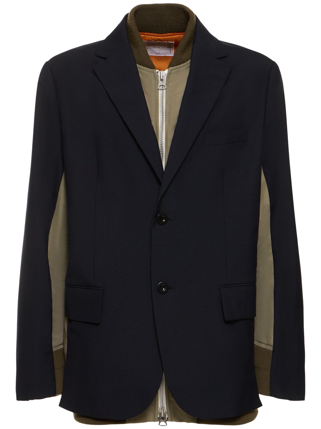 Tailored Blazer & Nylon Twill Jacket - SACAI - Modalova