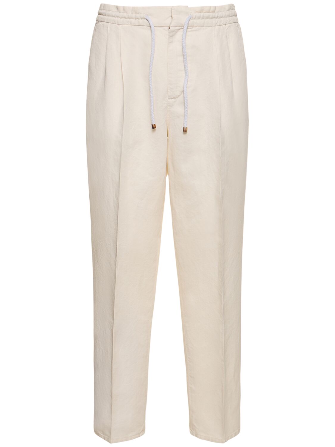 Cotton & Linen Drawstring Pants - BRUNELLO CUCINELLI - Modalova