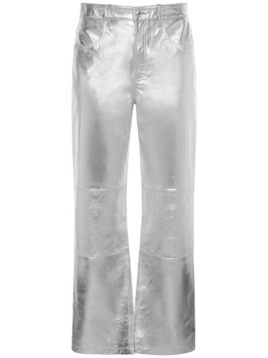 Pantaloni Larghi In Pelle Goffrata - MARINE SERRE - Modalova