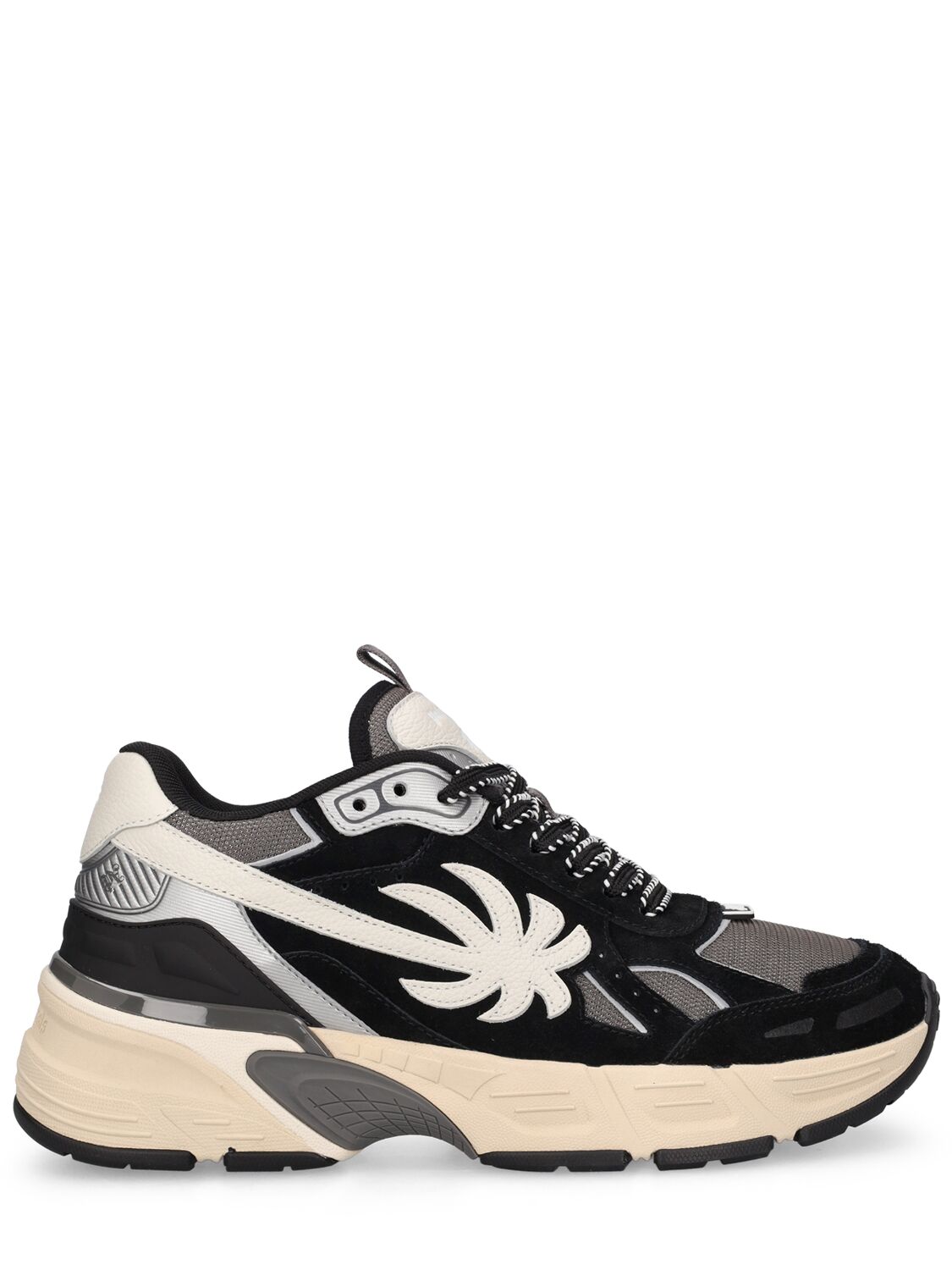 The Palm Runner Leather Sneakers - PALM ANGELS - Modalova