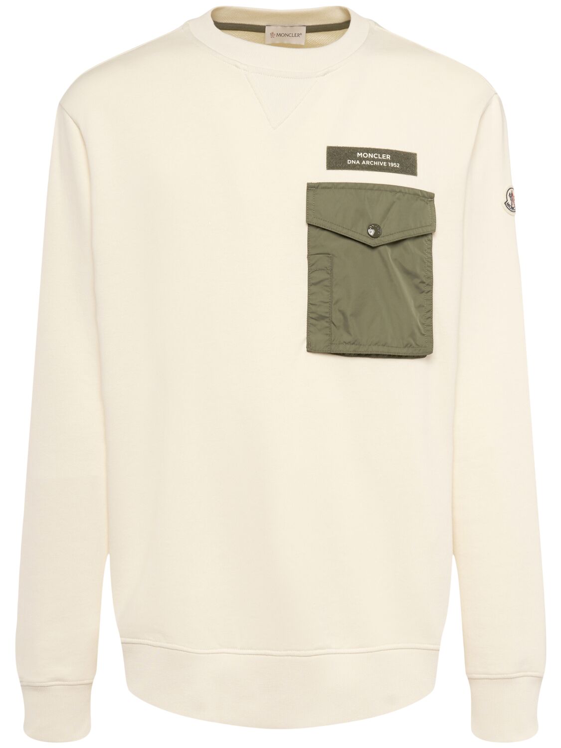 Cotton Blend Sweatshirt W/ Pocket - MONCLER - Modalova
