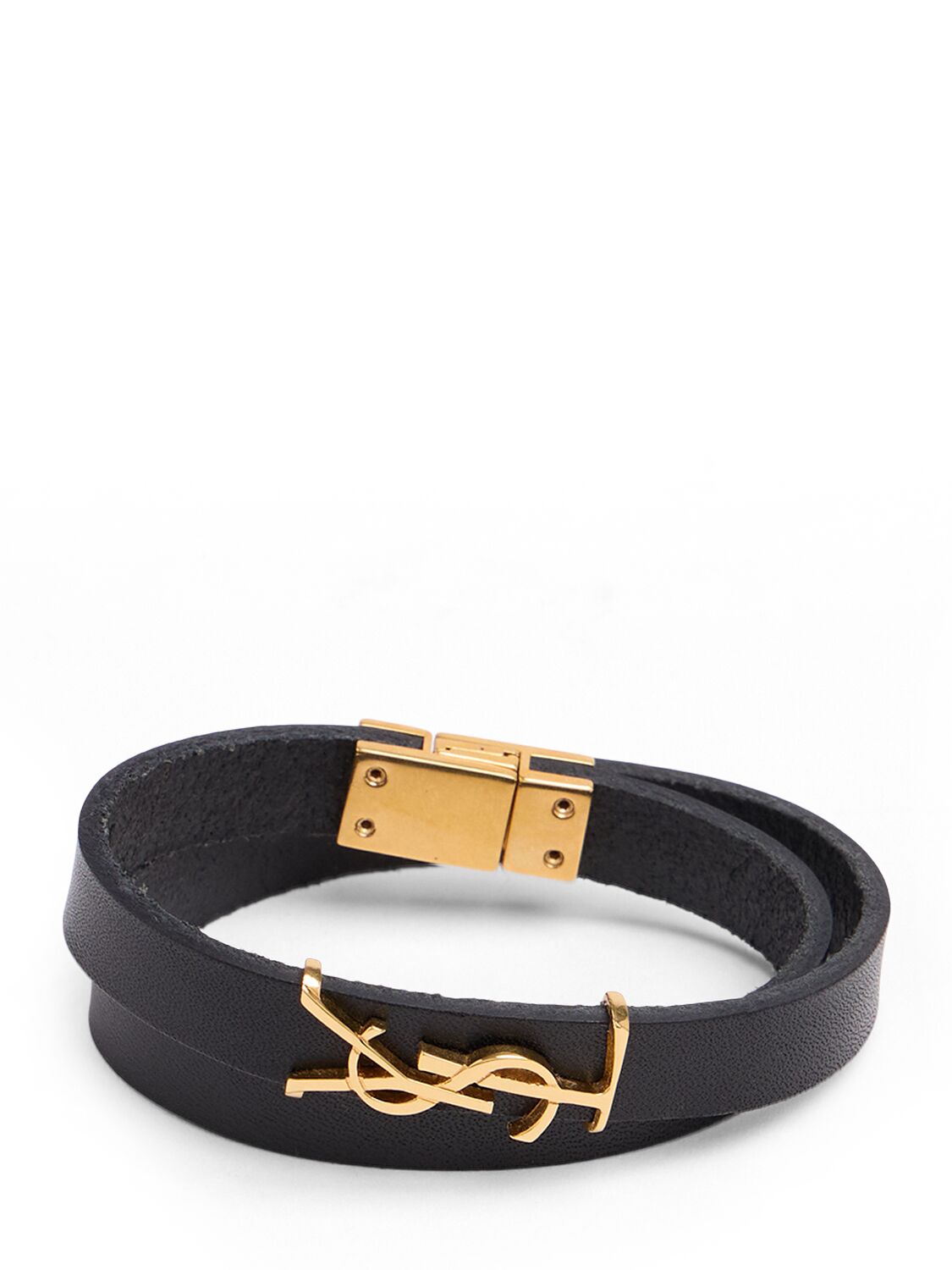 Ysl Opyum Double Wrap Leather Bracelet - SAINT LAURENT - Modalova
