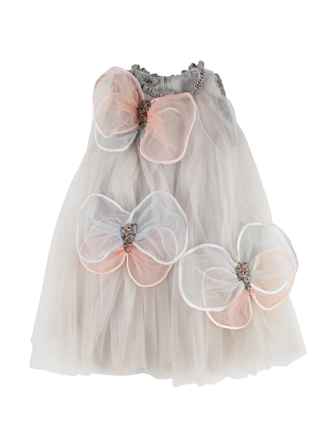 Tulle Dress W/ Butterfly Appliqués - NIKOLIA - Modalova