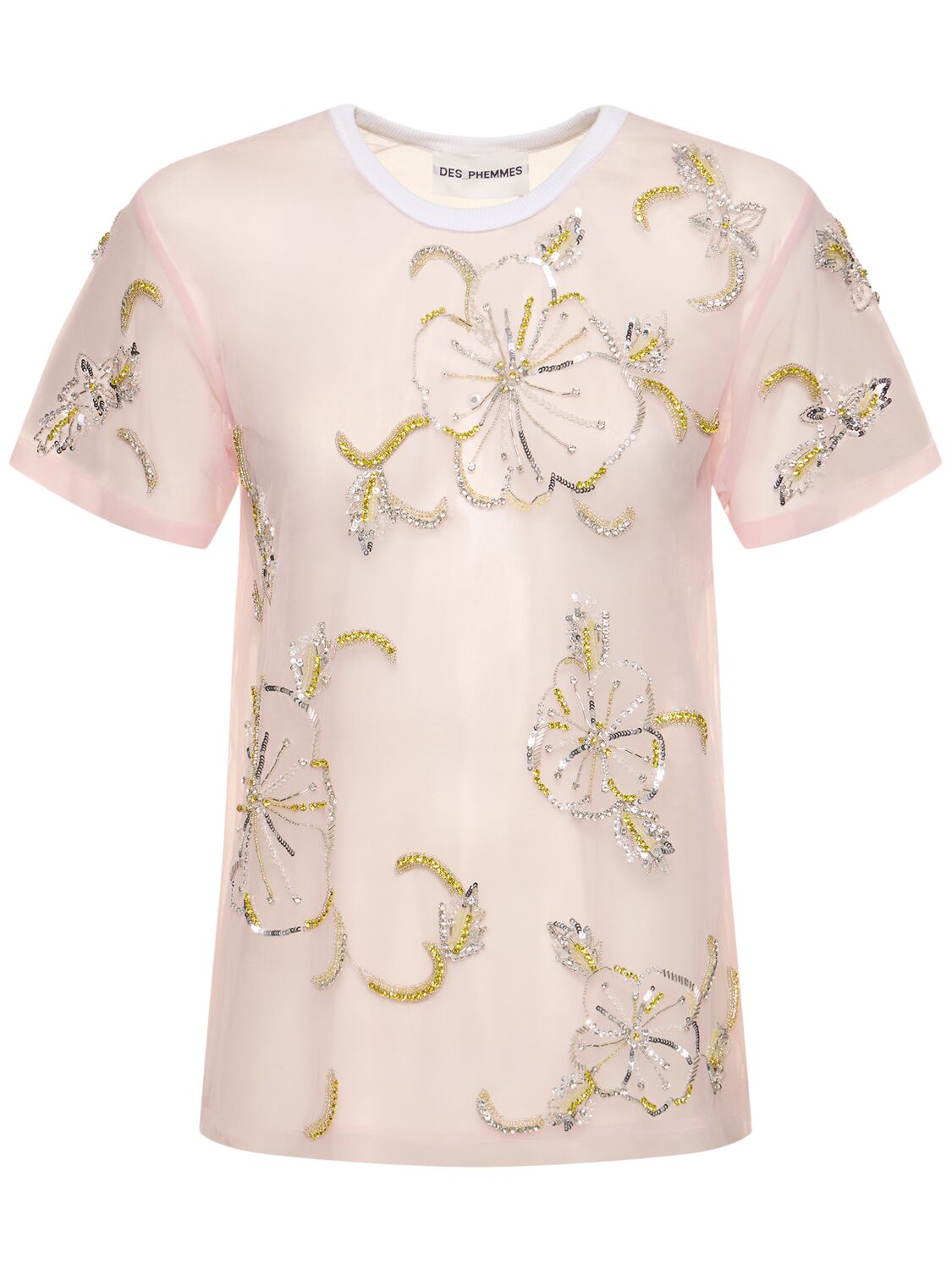 Hibiscus Embroidered Tulle Top - DES PHEMMES - Modalova