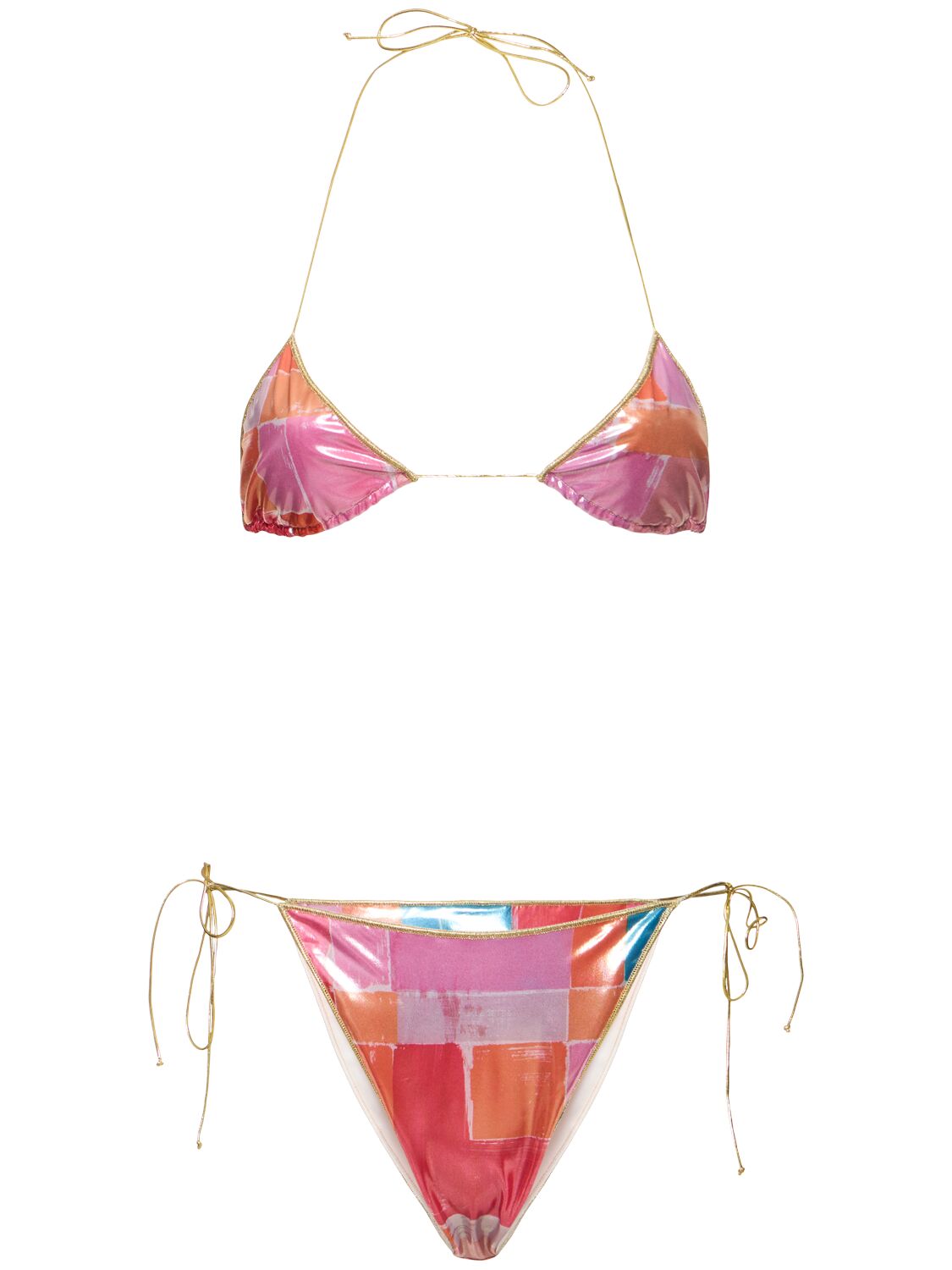 Sam Printed Triangle Bikini Set - REINA OLGA - Modalova
