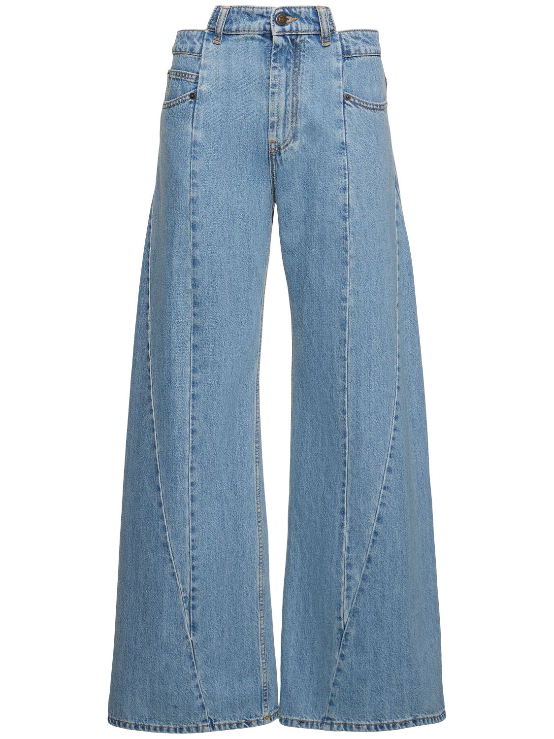Asymmetric Wide Leg Cotton Jeans - MAISON MARGIELA - Modalova