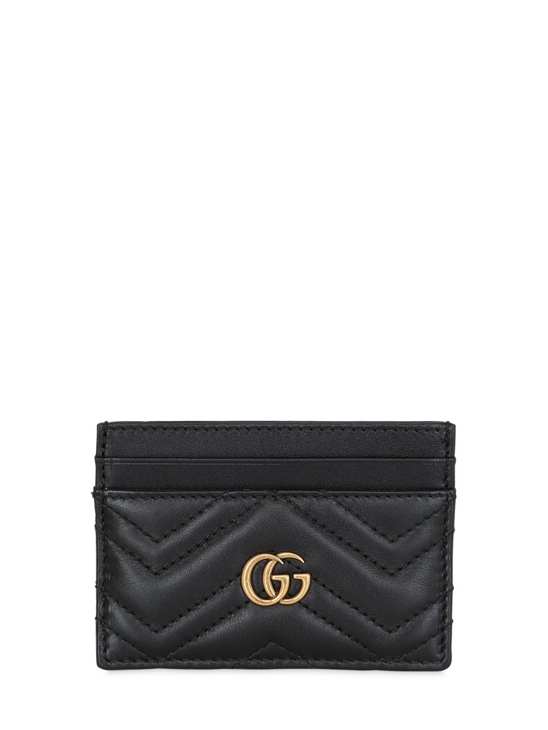 Gg Marmont Quilted Leather Card Holder - GUCCI - Modalova