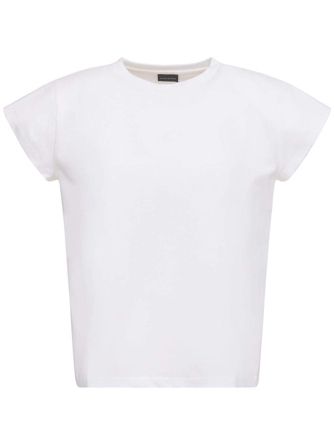 Rubberized Logo Cotton Jersey T-shirt - MAGDA BUTRYM - Modalova