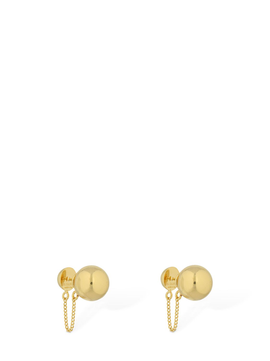 Small Sphere Stud Earrings W/chain - JIL SANDER - Modalova