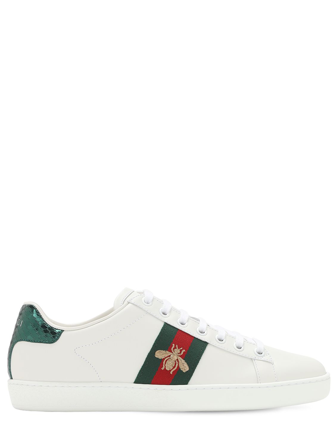 Mm New Ace Bee Leather Sneakers - GUCCI - Modalova